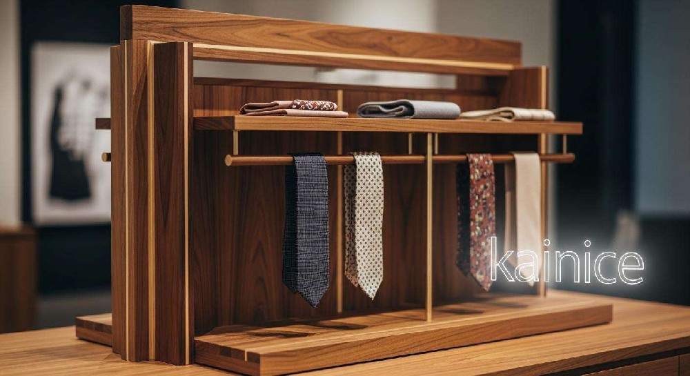 Elevating Brand Image Custom Wooden and Metal Cloth Display Stand