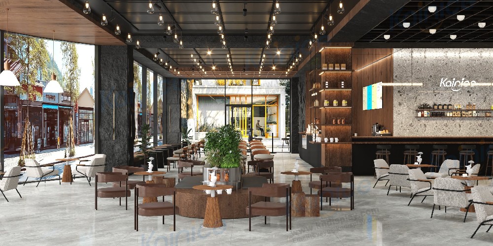 coffee display shelf