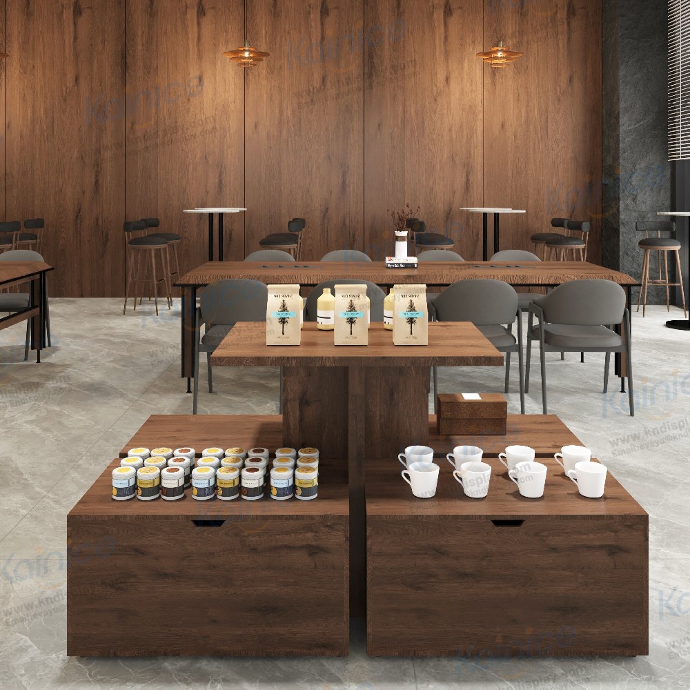 Coffee cup display shelf