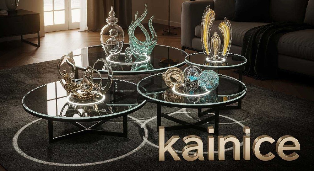 Small Spaces, Big Impact Compact Display Coffee Table with Glass Top