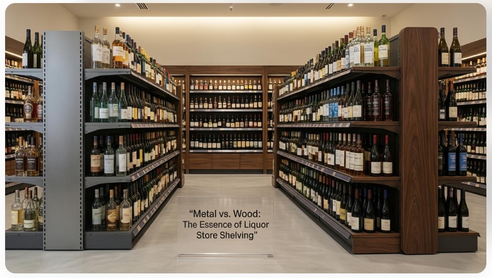 1772410902730049.png Metal vs. Wood: The Essence of Liquor Store Shelving