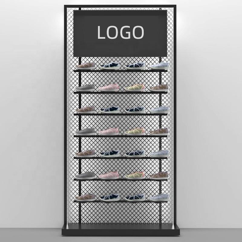 Custom Mesh Shoe Display Shelves: Industrial Style Meets Retail Functionality